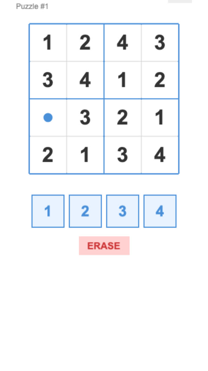 Mini Sudoku — Puzzle game